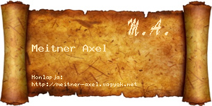 Meitner Axel névjegykártya